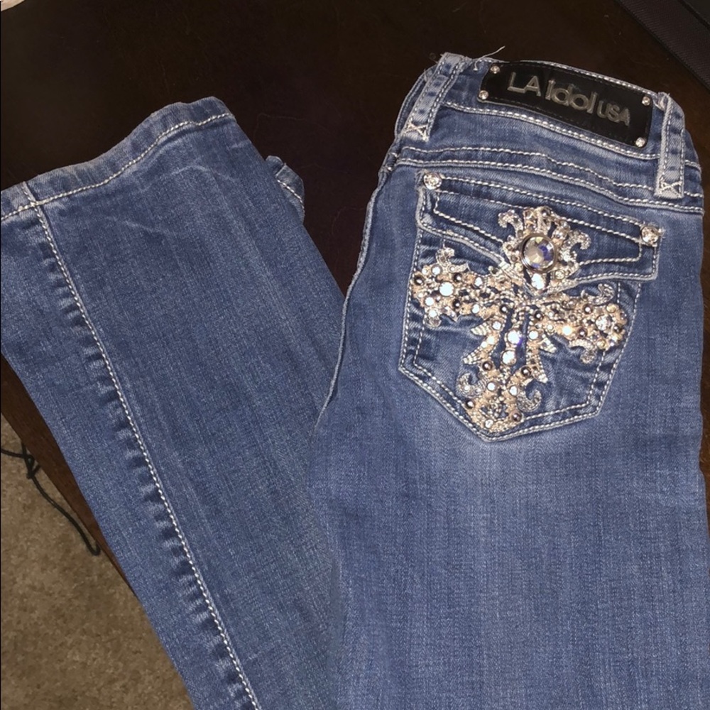 LA idol jeans with rhinestone